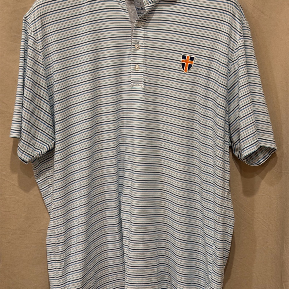 Johnnie-O Linxter Cotton Blend Xl Men’sBlue Striped Polo